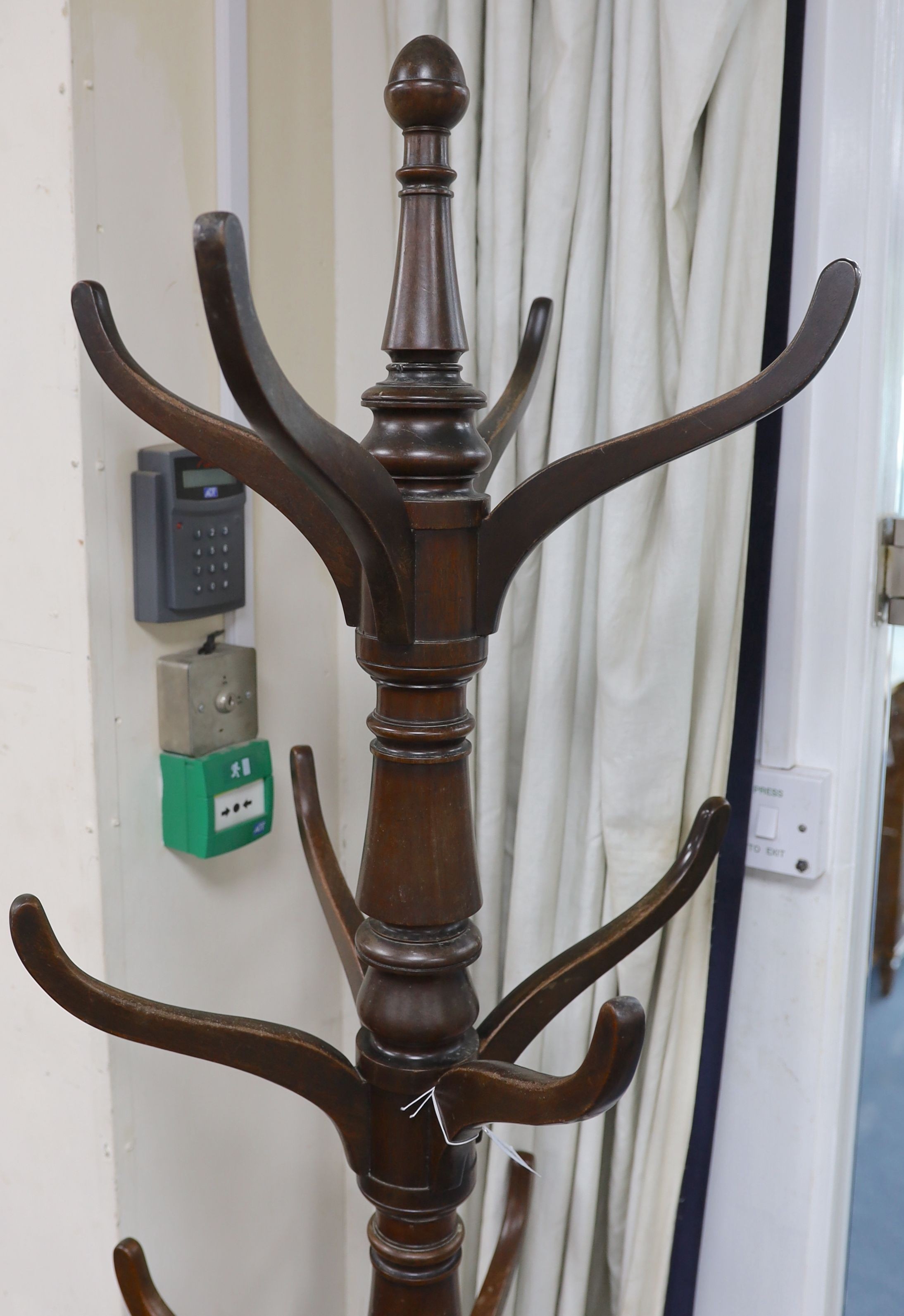 A mid Victorian mahogany hallstand, with circular lead lined base H 194cm.